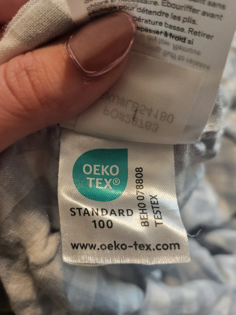 Quince European Linen Gingham Duvet Cover Boue Fog Like New